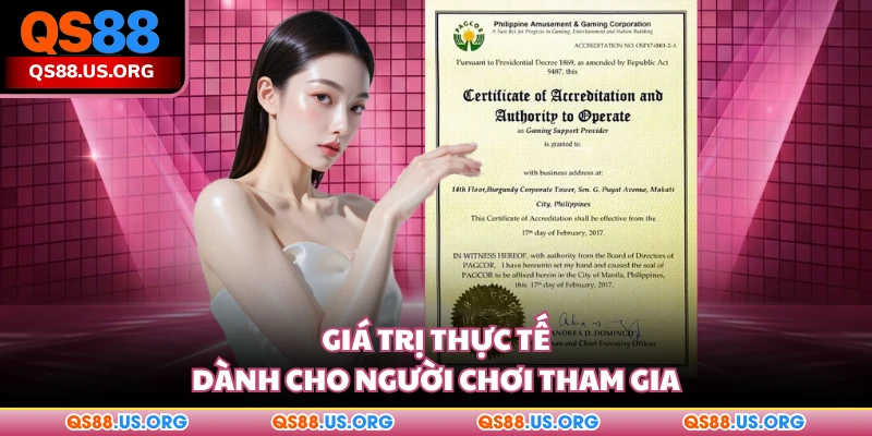 Giá trị thực tế dành cho người chơi tham gia